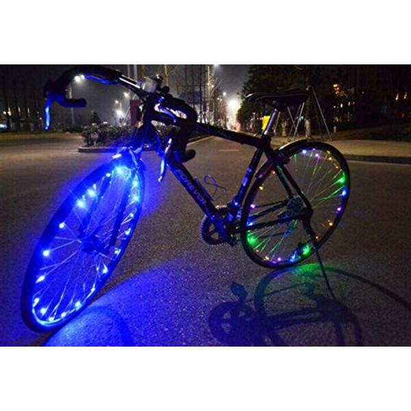 夜間の事故防止に！防水設計 自転車 LED ホイールライト 