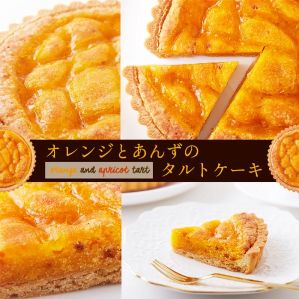 お届けは常温でポスト投函されます!!手軽に美味しいタルトケーキがお召し上がりいただけます♪オレンジとあんずのタルトケーキ　SIZE5号（4〜6人）さっくりとくちどけのよい食感甘酸っぱいオレンジ＆あんずさっくり食感ビスキー生地さっくりとした食...