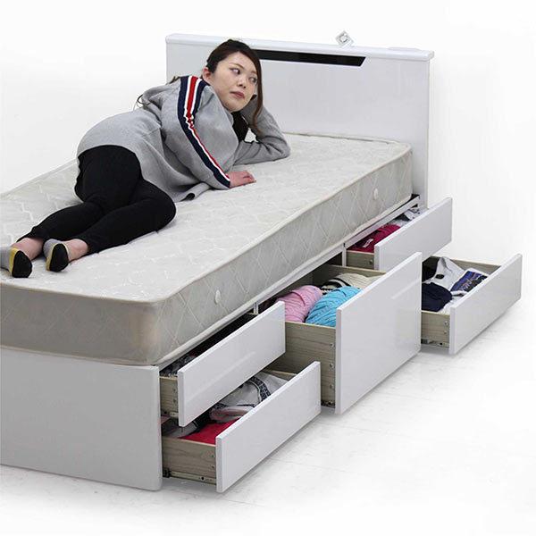ベッド 収納付き シングル チェストベッド 白の人気商品 通販 価格比較 価格 Com