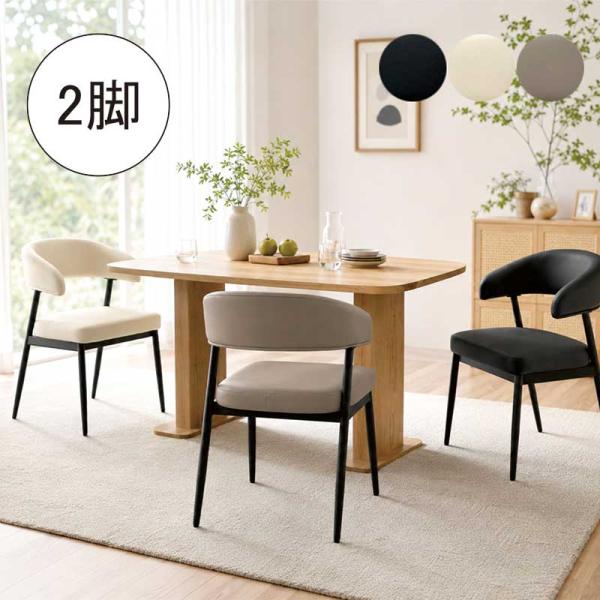 掛けられる ダイニングチェア 2脚セット 肘付き ルンバ対応 天板に掛け
