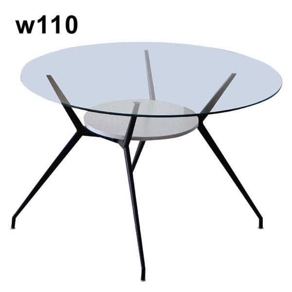 25日P14% ガラステーブル 丸 110 ダイニングテーブル おしゃれ 強化