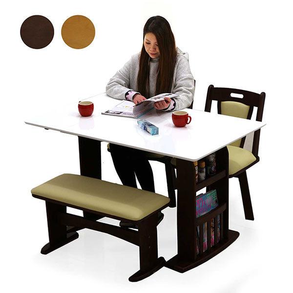 鏡面 ダイニングテーブル 白 伸縮 バタフライテーブル 24人用　