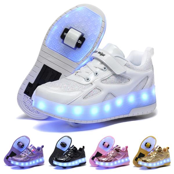 品番：amg06素材：TPUレザー、ソール:TPR留め具のタイプ：マジックテープ原産国：中国バッテリー：USB充電式カラー：ホワイト、ブラック、ゴールド、ピンク、パープルサイズ：29/内寸18.5cm、30/内寸19cm、31/内寸19.5...