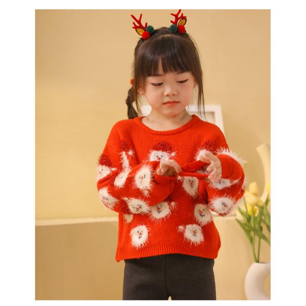 クリスマス セーター キッズ 子供 丸首 4色 男女兼用 秋冬 厚手 ニット セーター クリスマス トップス 女の子 男の子 プレゼント 贈り物 かわいい  子供服 aw457