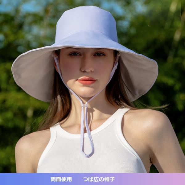 UVカット 帽子 ハット レディース 日よけ帽子 紫外線対策 2way 両面使える  日焼け防止 熱中症予防 折りたたみ つば広 軽量 おしゃれ 可愛い 婦人用 hx2413