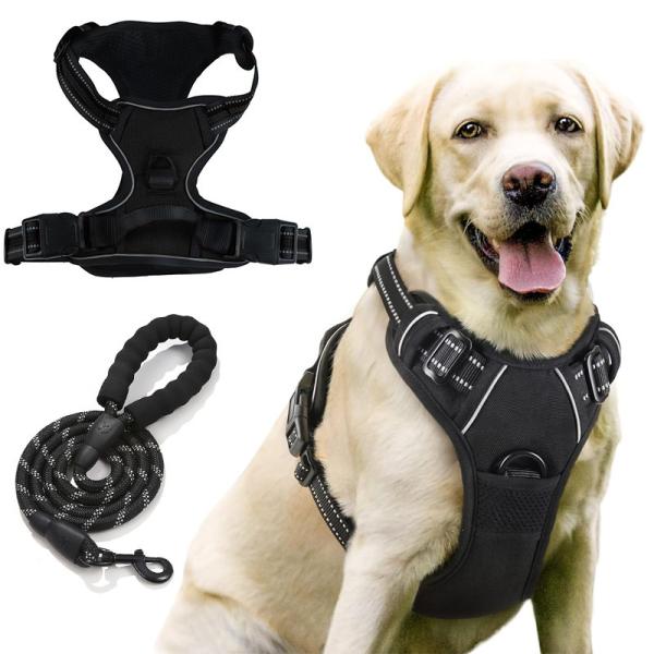 犬用ハーネス 小/中/大型犬  抜けない 犬用胴輪 3M反射 引っ張り防止ハーネス 咳き込み防止 調節可能 通気性 軽量 負担少ない 柔らかい 快適 歩行補助  km1025