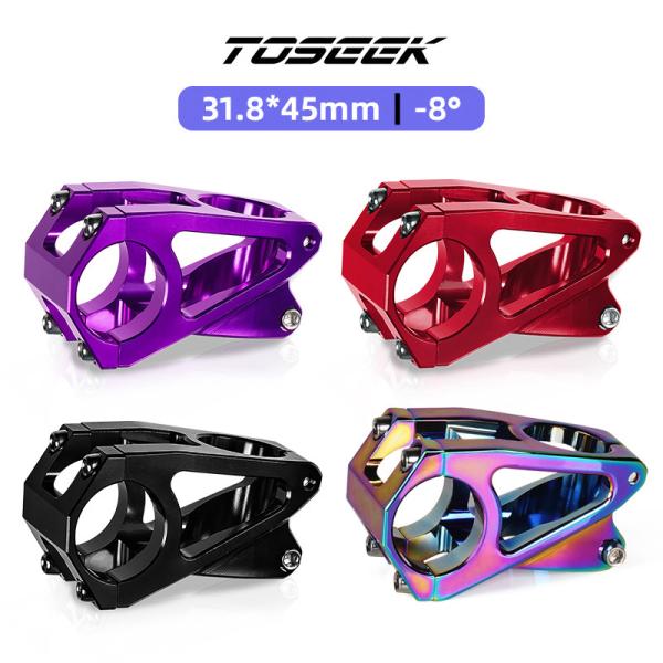 TOSEEKステム CNC加工 中空 マウンテンバイクステム アルミ合金 -8° 31.8×45mm MTB 自転車ステム ST045