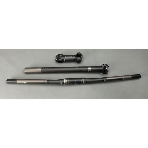 TOSEEKカーボンハンドル カーボンシートポスト アルミステム3点セット