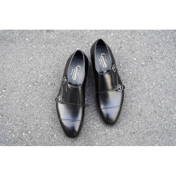 F.lli Giacometti ブラックゴートスキンダブルモンクストラップ F.lli Giacometti / Double Monk Strap Sandal Scozia (Leather Sole