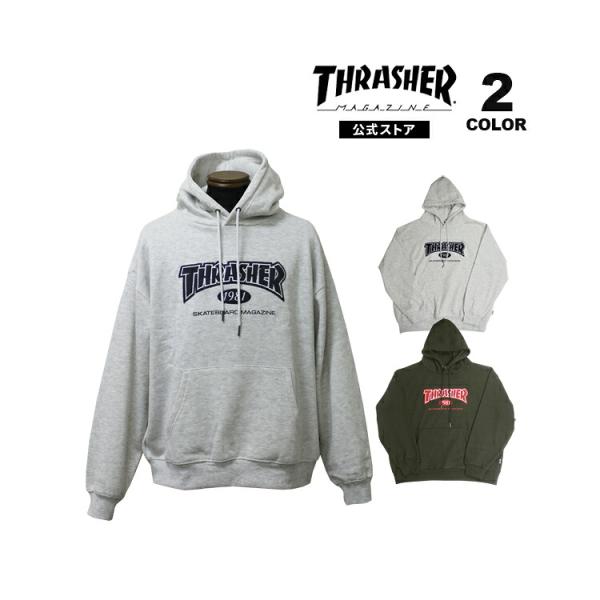 スラッシャー パーカー THRASHER Sagara Embroidery HOODIE SWEAT PARKA プルオーバー パーカ スウェット ビッグシルエット オーバーサイズ サガラ刺繍 メンズ