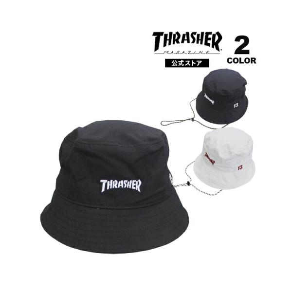 スラッシャー ハット THRASHER MAG LOGO BUCKET HAT バケットハット 帽子 メンズ レディース ユニセックス あご紐付き 全2色(公式）