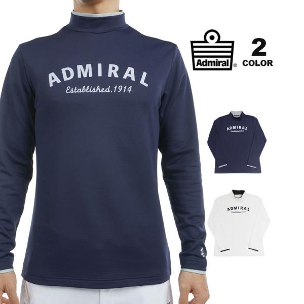 新品　Admiral ゴルフ　モックネック　半袖Tシャツ　速乾ストレッチ　LL Admiral Golf アドミラル ゴルフ 半袖 モックネックシャツ