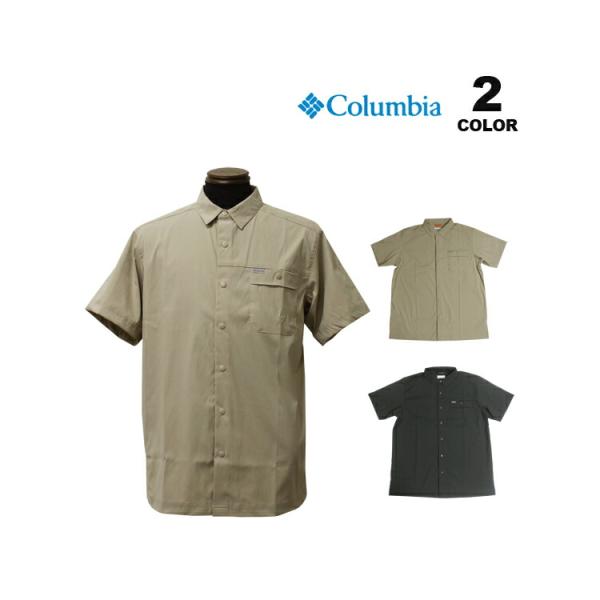 SALE コロンビア シャツ Columbia Landroamer Ripstop S/S Shirt ランドローマー リップストップ 半袖シャツ メンズ ストレッチ サンプロテクション