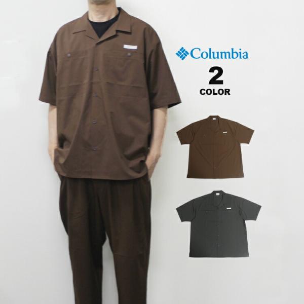 SALE コロンビア シャツ Columbia Crystal Rock S/S Shirt クリスタルロック 半袖シャツ メンズ ストレッチ サンプロテクション オムニシェイド オムニウィック