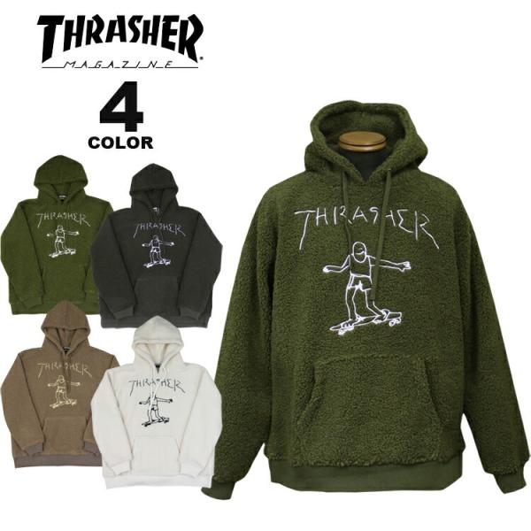 THRASHER スラッシャー GONZ ART ボアフリース パーカー rifflepage_th5194b