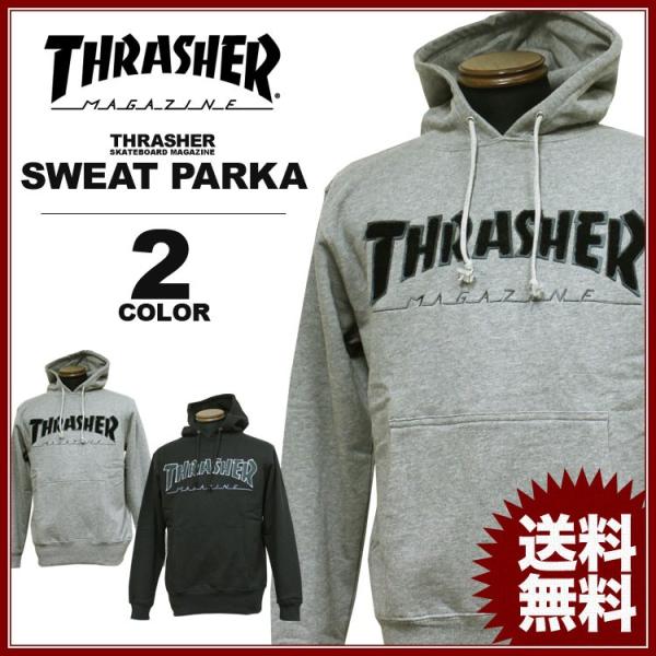 【希少】80s THRASHER ヴィンテージ フード付きパーカー ブラックS Manhattan Portage×THRASHER マンハッタンポーテージ