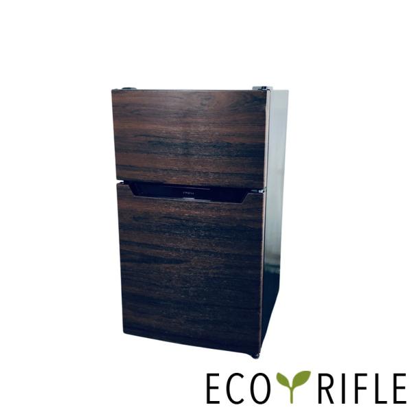 ID:rg221215 シンプラス 冷蔵庫 一人暮らし 中古 2023年製 2ドア 87L ダークウッド 直冷式 右開き SP-87L2-WD  【リユース品：状態B】【送料無料】【設置費用無料】 冷蔵庫 中古 シンプラス SP-87L2-WD 2023年製 2ドア 87L ダークウッド