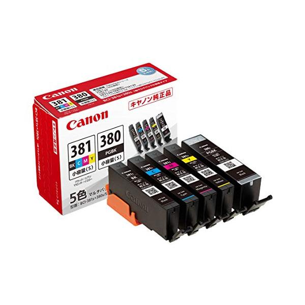 他サイト： Canon 純正 インクカートリッジ BCI-381(BK/C/M/Y)+380 5色マルチパック(小) BCI-381s+380s/5MPの商品画像