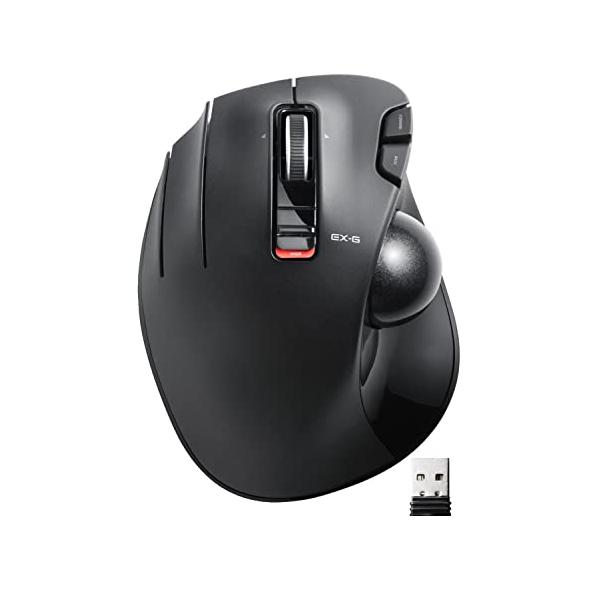 エレコム マウス ワイヤレス (レシーバー付属) トラックボール 左手用 6ボタン ブラック M-XT4DRBK エレコム マウス ワイヤレス (レシーバー付属) トラックボール