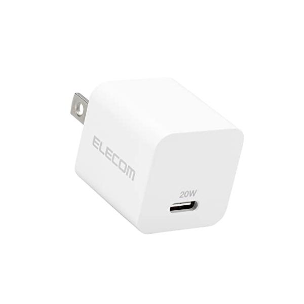 他サイト： エレコム USB PD対応 充電器 USB-C コンセント 20W Type-C ×1ポート 小型 軽量 EC-AC11WHの商品画像