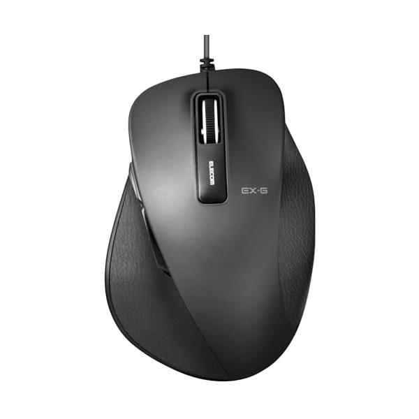 他サイト： エレコム マウス 有線 Lサイズ 5ボタン 静音 BlueLED 握りの極み ブラック M-XGL10UBSBKの商品画像