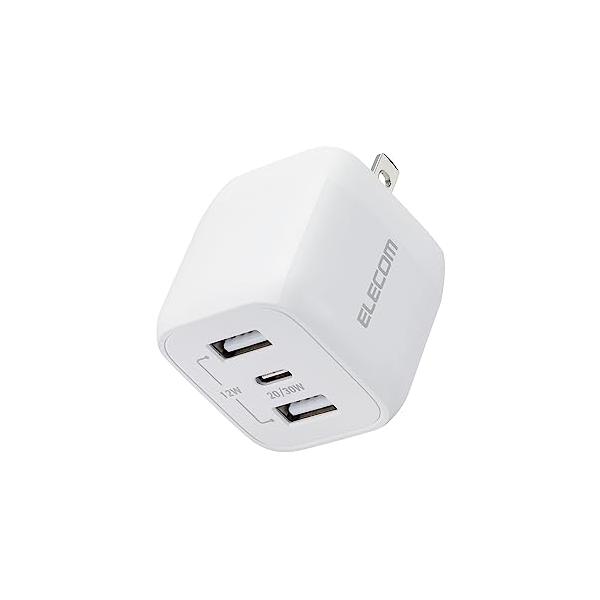 他サイト： エレコム 充電器 Type-C 3ポート USB-C×1 USB-A×2 32W USB PD対応 EC-AC4032WHの商品画像