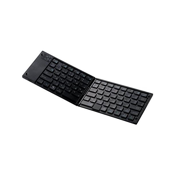 エレコム キーボード Bluetooth 折りたたみ マルチペアリング ポインティングデバイス付 ブラック TK-FLP01PBK エレコム キーボード Bluetooth 折りたたみ マルチペアリング