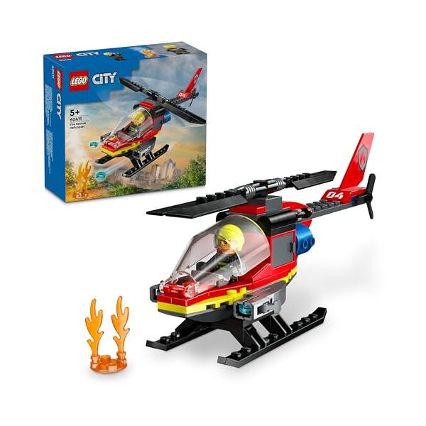 消防レスキューヘリコプター・  60411・5才以上のお子さま向けの消防ヘリコプターのおもちゃ ? ハラハラドキドキの消防アクションを楽しめるレゴシティ 消防レスキューヘリコプター 組み立てセット・セットの内容 ? 消防レスキューヘリコプタ...