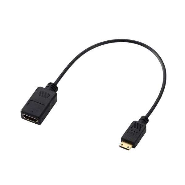 他サイト： エレコム mini HDMI - HDMI 変換アダプタ 0.2m スーパースリム 4K/30Hz (ミニHDMI タイプCオス to HDMIの商品画像