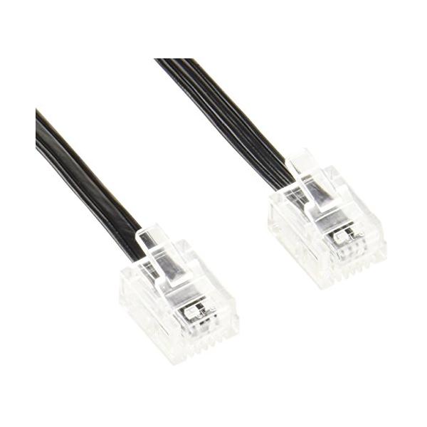 他サイト： エレコム モジュラーケーブル 3m スリム ブラック MJ-3BKの商品画像