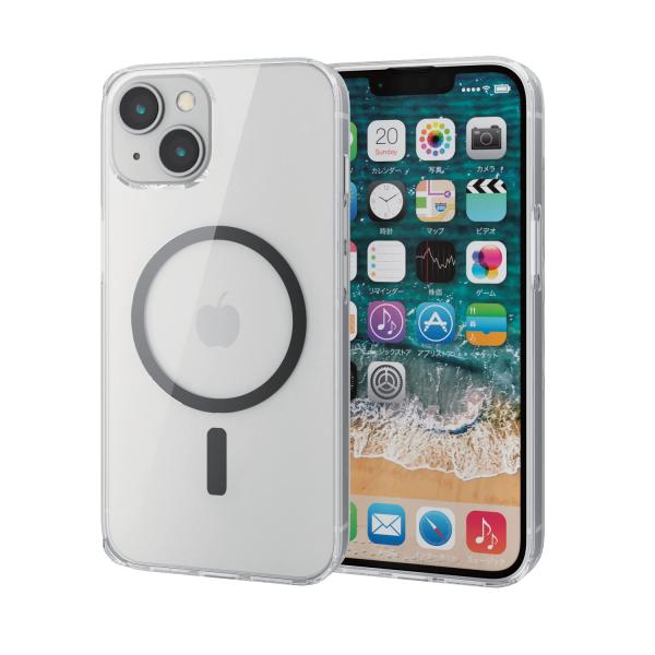 エレコム iPhone14 / 13 ケース カバー MAGKEEPシリーズ 耐衝撃 衝撃吸収 PM-A22AMAG02BK
