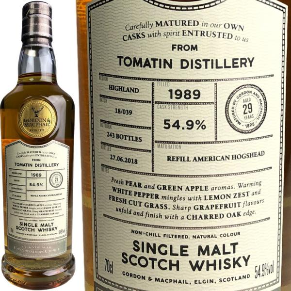 シングルカスクコレクション　ダルモア1989 Connoisseurs Choice Cask Strength Tomatin 29 yo [1989] / ゴードン