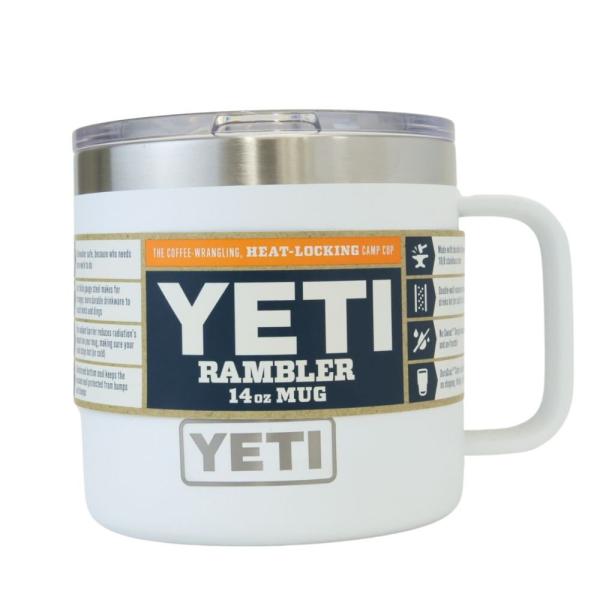 展示未使用品 YETI イエティ RAMBLER 14oz MUG ホワイト 蓋付き