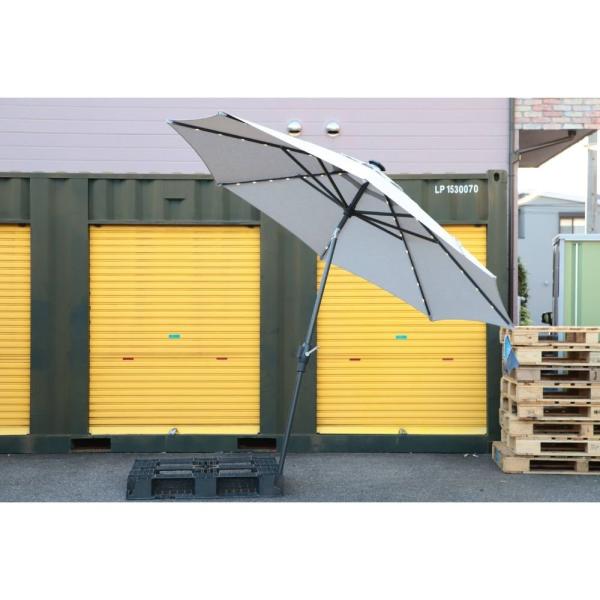 展示品 10フィート LEDライト付 マーケットアンブレラ Storm Smoke 