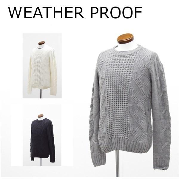 アウトレット WEATHER PROOF  メンズ トップス ケーブルニット 丸首セーター  秋冬 23011 P58 爆買