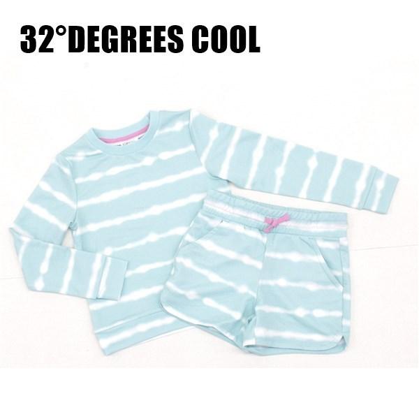アウトレット 32°DEGREES COOL キッズ ルームウェア ガールズ スウェットシャツ ショートパンツ 2点セット 春夏 1567234 P814 爆買