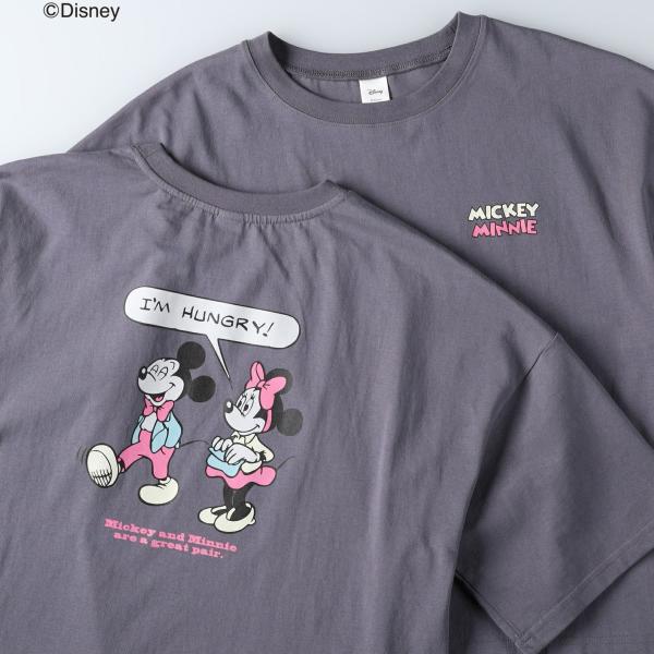 ディズニー）DISNEY バックプリントTシャツ(ミッキー&ミニー