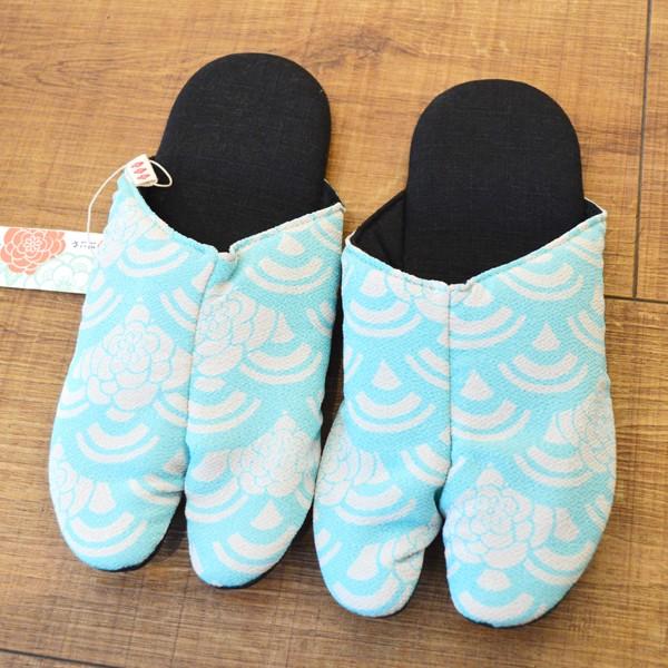 足袋スリッパ ほにや 青海花 水色 Mサイズ 和風 花柄 青海 つま先足袋 ギフト 母の日 1319 61 994 りぐるオンラインショップ 通販 Yahoo ショッピング