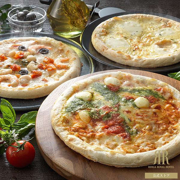 『ピッツァ マルゲリータ』・『海老と貝柱のアメリケーヌソースピッツァ』・『ナポリ風４種類のチーズ入りピッツア』・『ピッツァ ジェノベーゼ』・『炭火香る牛カルビピッツァ』の５種類のセット。●内容量:5枚入り（直径約19cm）ピッツァ マルゲリ...