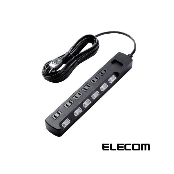 TV�p�ق���h�~�V���b�^�[�t �d���^�b�v ���K�[�h�^�b�v ���K�[�h ���T�[�W �X�C�b�`�t�� 6�� 5.0m �u���b�N AVT-K6A-2650BK �G���R�� ELECOM
