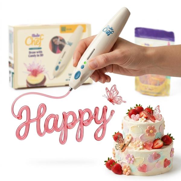 公式 3Doodler Chef 3Dアートペン 描いて食べられる お菓子作り ケーキデコレーション キャンディペン 製菓 デザート プレゼント 爆買