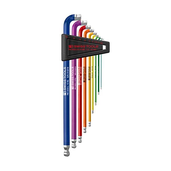 PB SWISS TOOLS マルチアングルレインボー六角レンチセット 2222LH-10RBCN