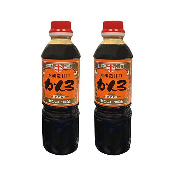 キンコー醤油 かんろ 本醸造 甘口しょうゆ 500ml×2個 (甘みの深い濃口醤油) 国内産大豆100% 使用