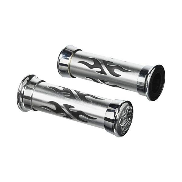 バイクパーツセンター(Bike Parts Center) バイクグリップ メッキカスタムグリップ フレアーブラックタイプ 903321