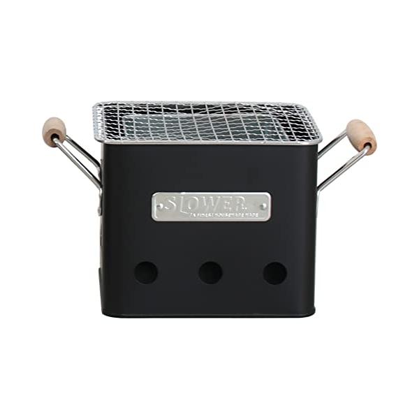 スロウワー(SLOWER) バーベキュー コンロ 卓上 焚き火台 コンパクト タイプ BLACK (S) 1人 ~ 2人用 BBQ STOVE
