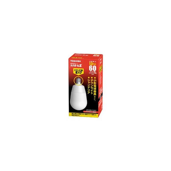 TOSHIBA ネオボールZ A形 60Wタイプ 口金直径17mm 電球色 EFA15EL/13