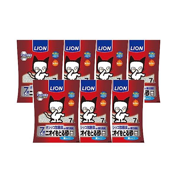 他サイト： ライオン ニオイをとる砂 猫砂 紙タイプ 7歳以上猫用 7L×7袋 ケース販売 LIONPETの商品画像