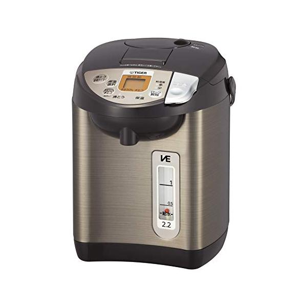 他サイト： タイガー魔法瓶(TIGER) 電気ポット 蒸気レス 節電VE保温 7つの安心・安全構造 とく子さん 2.2L ブラウン PIW-A220Tの商品画像