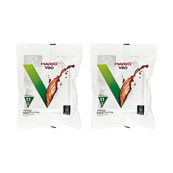 他サイト： HARIO(ハリオ) V60ペーパーフィルター 白 1-2杯用 日本製 VCF-01-100W100枚入り 2個セットの商品画像