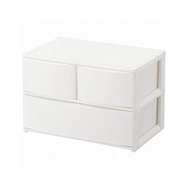深2段(引出し3個)ホワイト/深2段(引出し3個)/NpdW-BWH・PatternName:ワイドStyle:深2段(引出し3個)Color:ホワイト・パッケージ個数:1・カラーボックス対応日本製・前ズレを防止する脚ゴム付きでストレスなく...